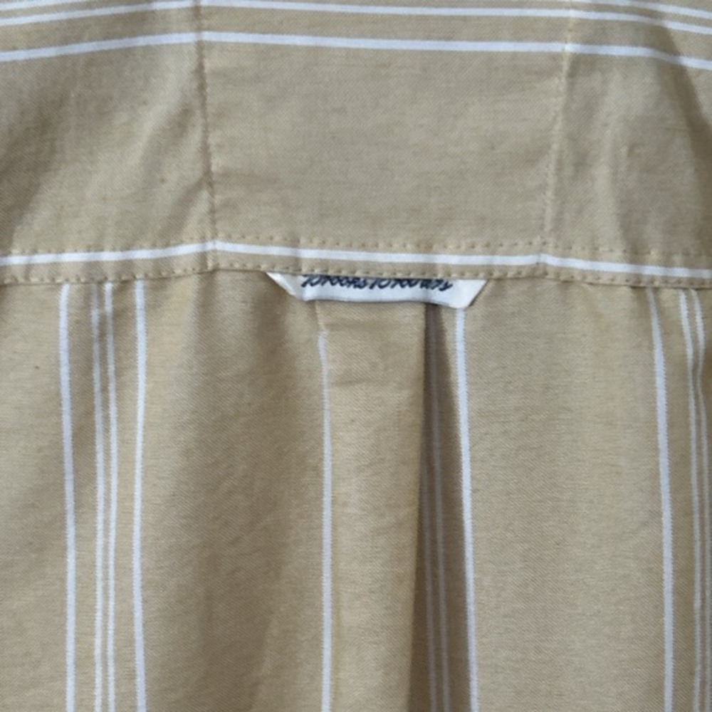 BROOKS BROTHERS Men's XL Long Sleeve Button Shirt Yellow Candy/Pencil Striped - Picture 7 of 7